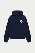 HEAVYWEIGHT MONOGRAM APPLIQUE EMBLEM HOODIE - NAVY