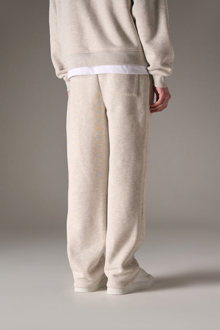 HEAVYWEIGHT MONOGRAM APPLIQUE EMBLEM JOGGERS - GREY MARL
