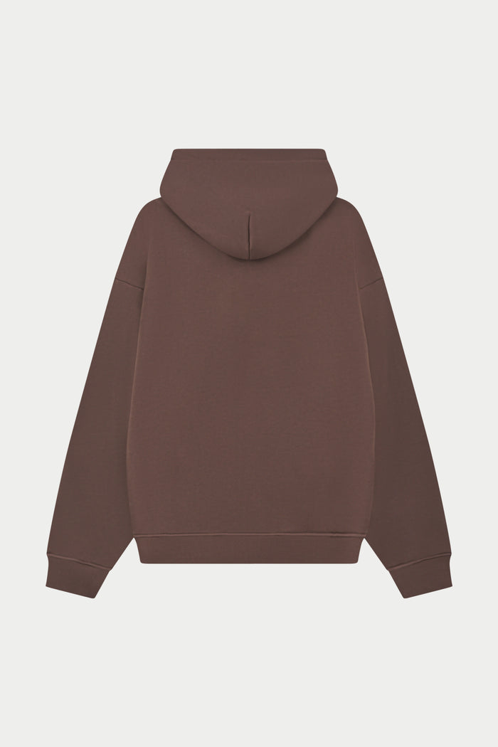 HEAVYWEIGHT MONOGRAM APPLIQUE EMBLEM ZIP THROUGH - BROWN