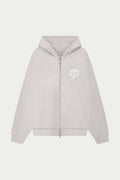 HEAVYWEIGHT MONOGRAM APPLIQUE EMBLEM ZIP THROUGH - GREY MARL