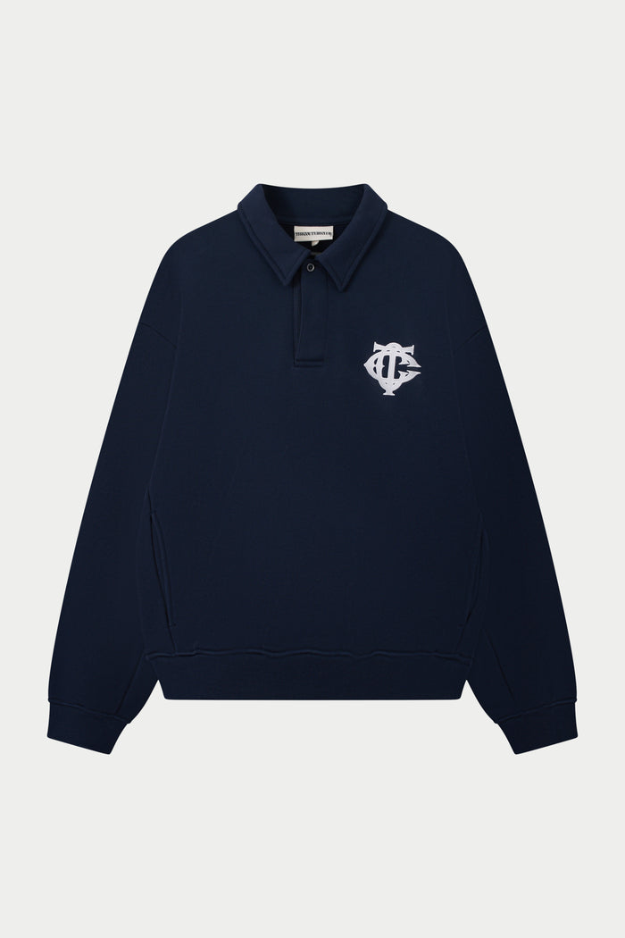 HEAVYWEIGHT MONOGRAM POLO - NAVY