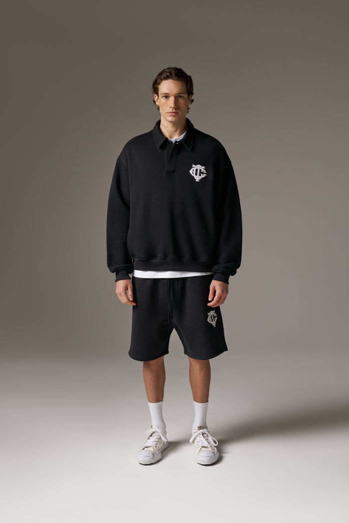 HEAVYWEIGHT MONOGRAM SHORTS - BLACK