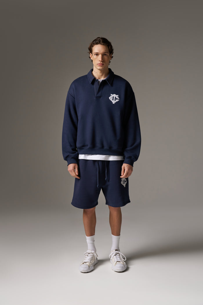 HEAVYWEIGHT MONOGRAM SHORTS - NAVY