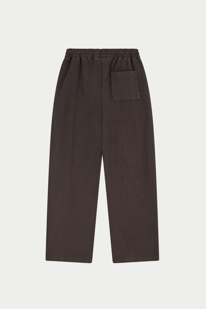 HEAVYWEIGHT WASHED RIBBED JERSEY JOGGERS - BROWN