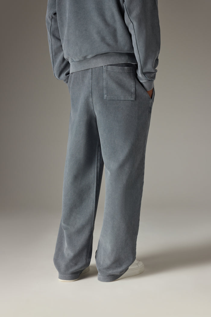 HEAVYWEIGHT WASHED RIBBED JERSEY JOGGERS - GREY
