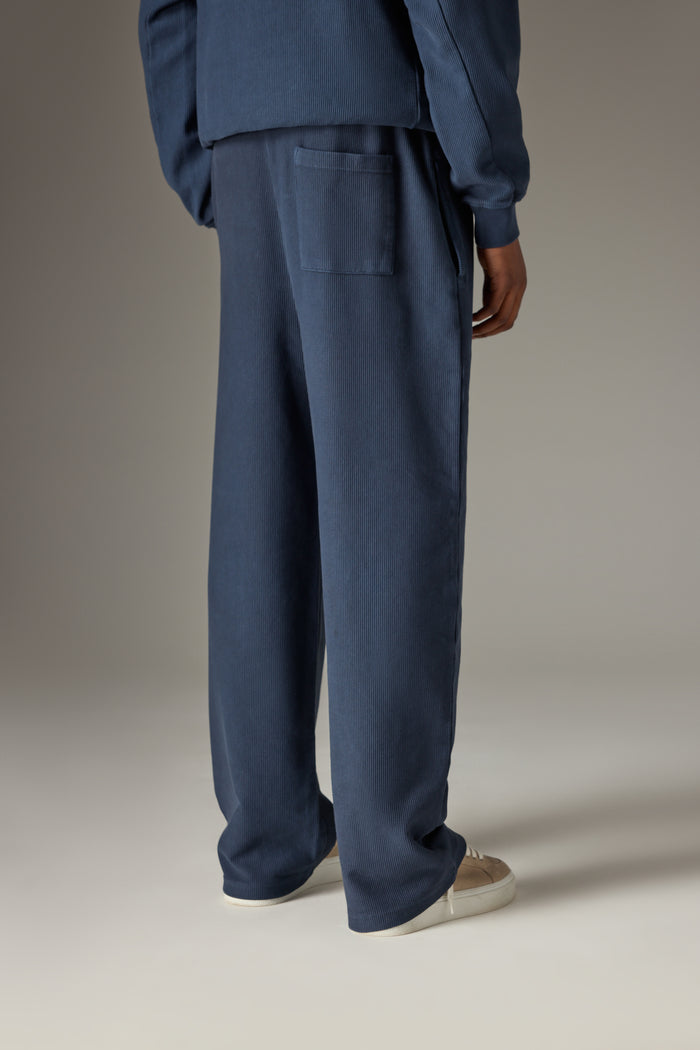 HEAVYWEIGHT WASHED RIBBED JERSEY JOGGERS - NAVY