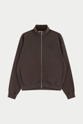 HEAVYWEIGHT WASHED RIBBED ZIP THROUGH FUNNEL NECK - BROWN