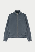 HEAVYWEIGHT WASHED RIBBED ZIP THROUGH FUNNEL NECK - GREY