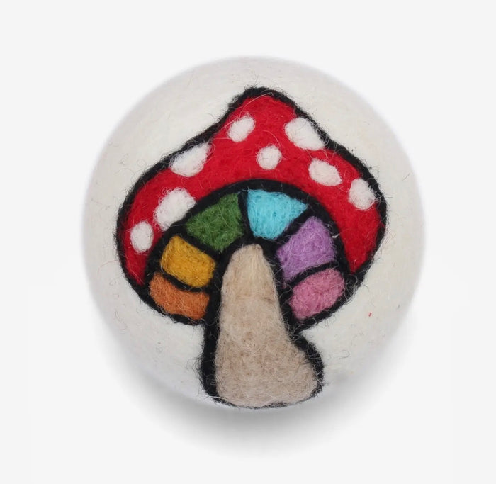 Hippie Bus, Daisy Flower + Mushroom Wool Dryer Ball Set- Fair Trade Made- Final Sale