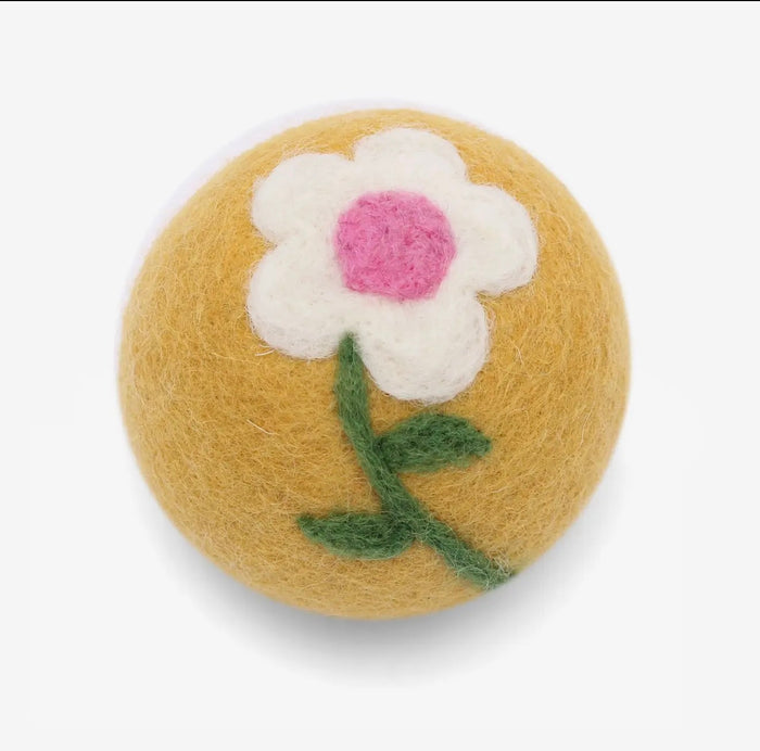 Hippie Bus, Daisy Flower + Mushroom Wool Dryer Ball Set- Fair Trade Made- Final Sale
