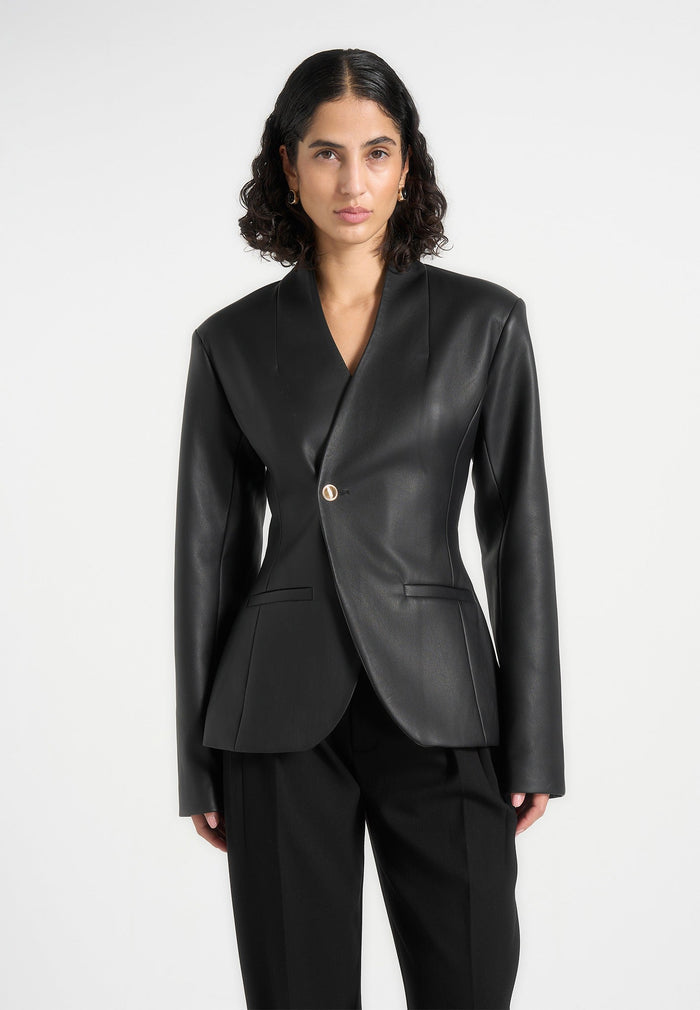 ina-leather-cinched-waist-kimono-blazer