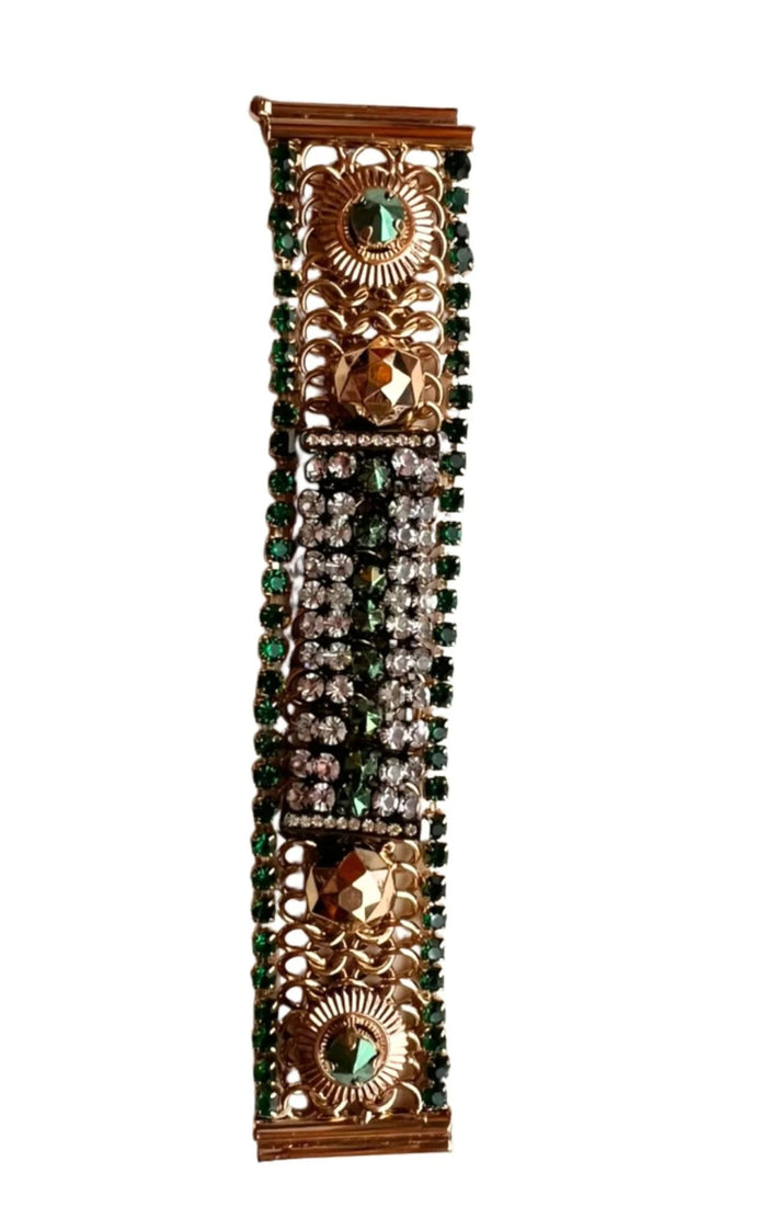 Iosselliani Iosselliani Dirty Crystal Bracelet in Emerald - Runway Catalog