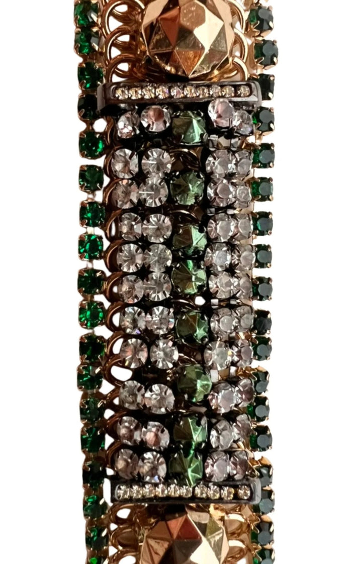 Iosselliani Iosselliani Dirty Crystal Bracelet in Emerald - Runway Catalog