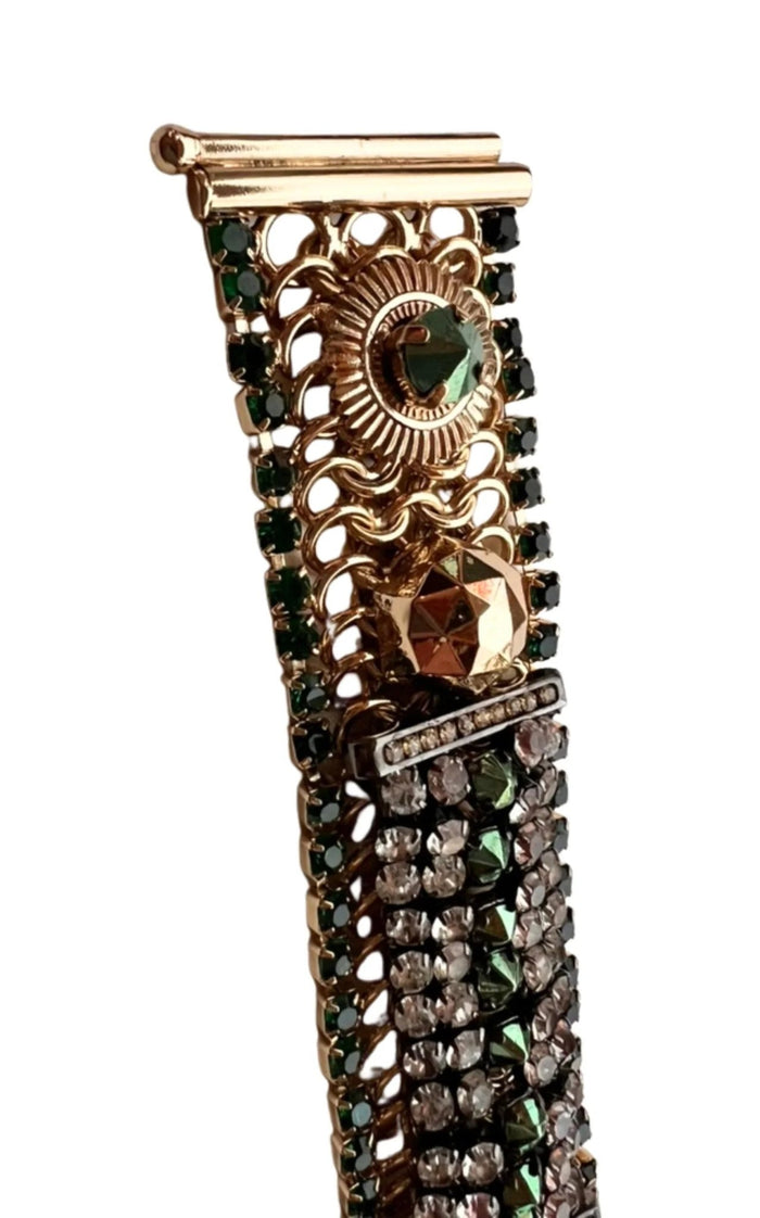 Iosselliani Iosselliani Dirty Crystal Bracelet in Emerald - Runway Catalog