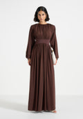 ivana-modest-pleated-cinch-maxi-dress-brown