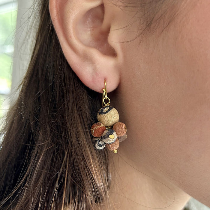 Kantha Desertscape Drop Earrings -Fair Trade Made- Final Sale