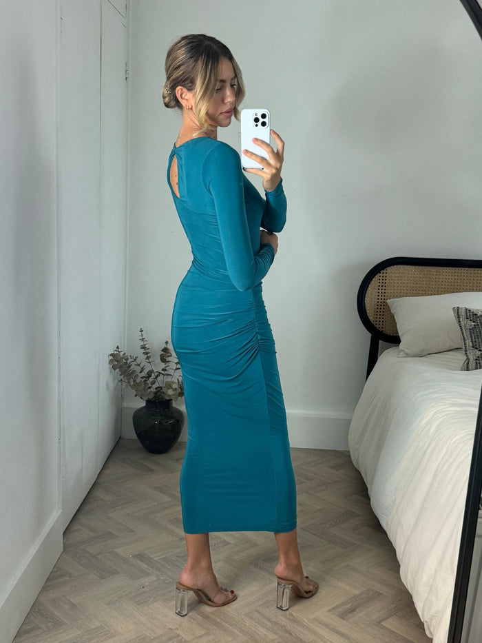 Katie Slinky Maxi Dress / Teal - Style Cheat