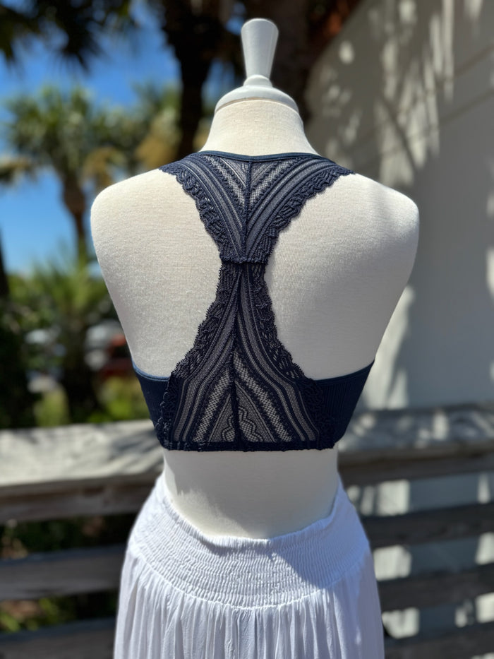 Kira Bralette in Navy back