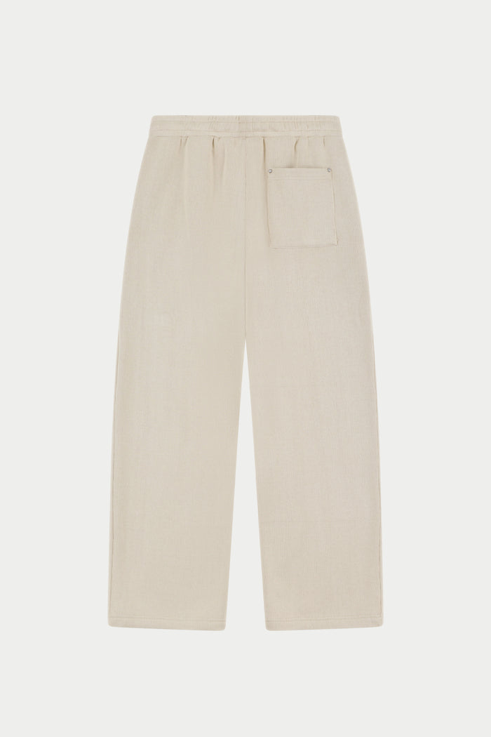 KNIT CONTRAST DRAWCORDS RELAXED JOGGERS - BEIGE