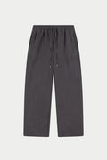 KNIT CONTRAST DRAWCORDS RELAXED JOGGERS - CHARCOAL