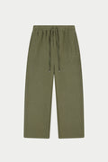 KNIT CONTRAST DRAWCORDS RELAXED JOGGERS - KHAKI