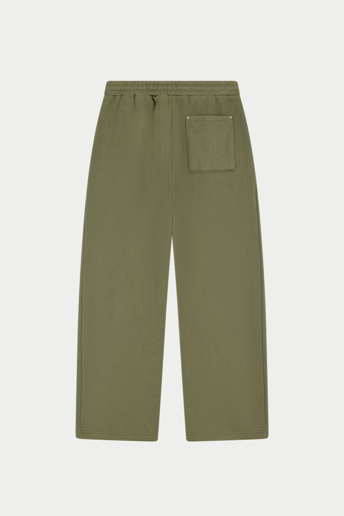 KNIT CONTRAST DRAWCORDS RELAXED JOGGERS - KHAKI
