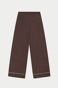 KNITTED PANEL TROUSERS - BROWN