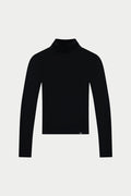 LIGHTWEIGHT ROLL NECK TOP - BLACK