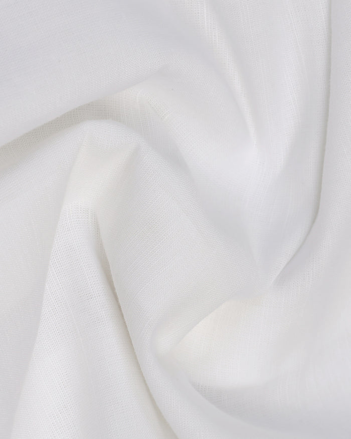 Linen Casual Half Sleeve White Solid Shirt - Salmon