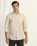 Linen Casual Natural Solid Shirt - Salmon