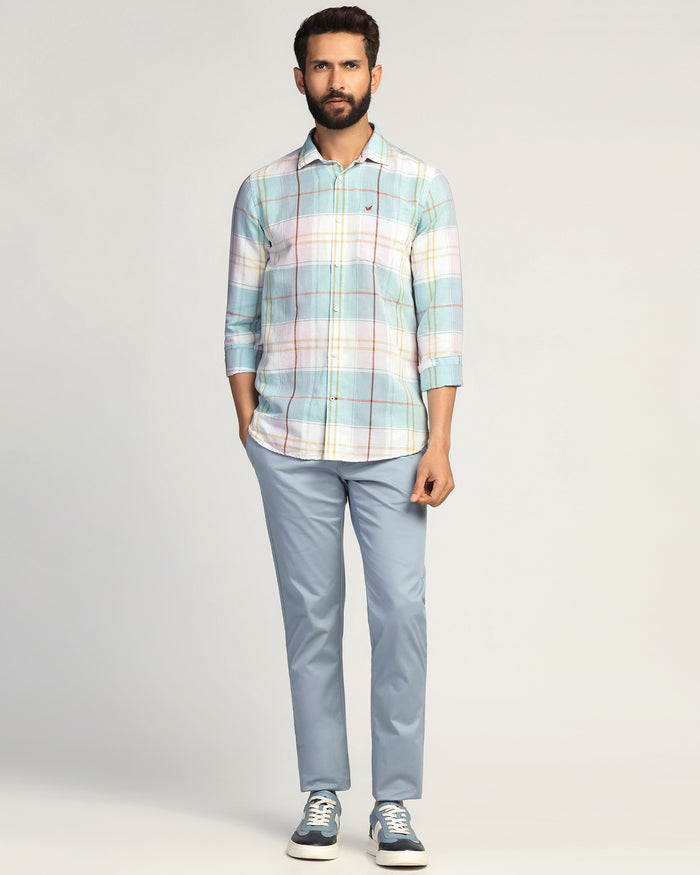 Linen Casual Pink Check Shirt - Walken