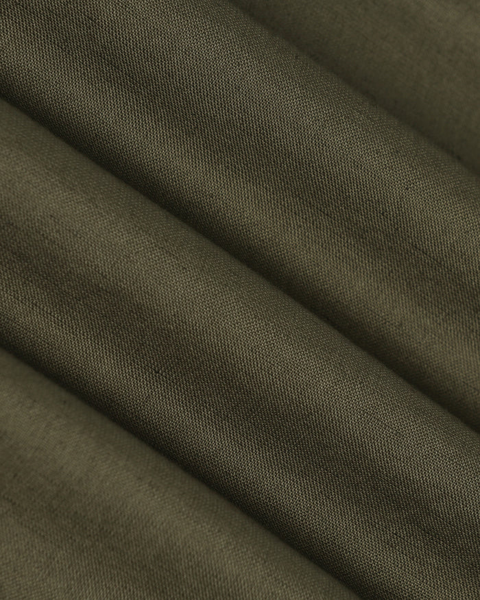 Linen Sneaker Fit Casual Olive Solid Khakis - Kinston