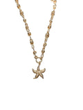 Lola Starfish Necklace in gold with textured pendant from Ardor Boutique
