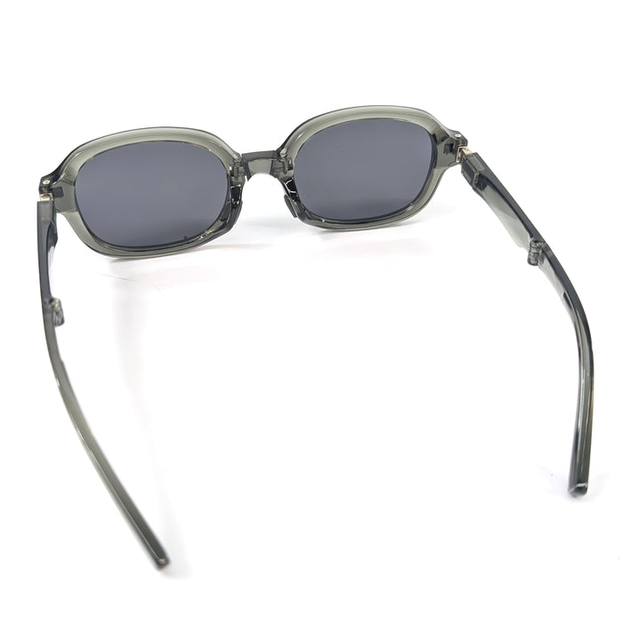 Lume - Oval Foldable Sunglasses (with Case & Cleaner) - Grey