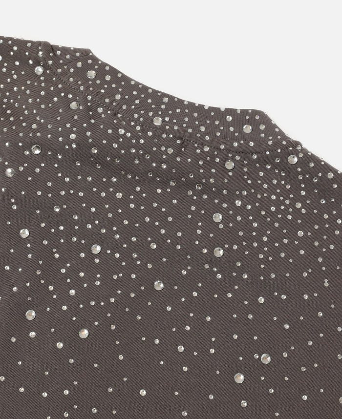 Luminous Dawn Rhinestone T-Shirt (Grey)