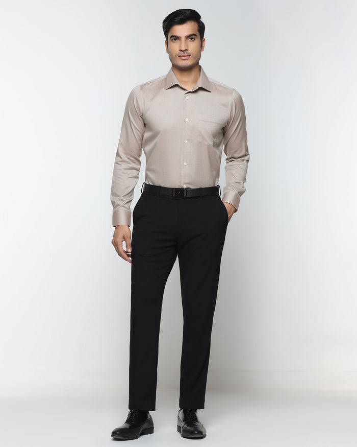 Luxe Formal Ochre Textured Shirt - Thyme