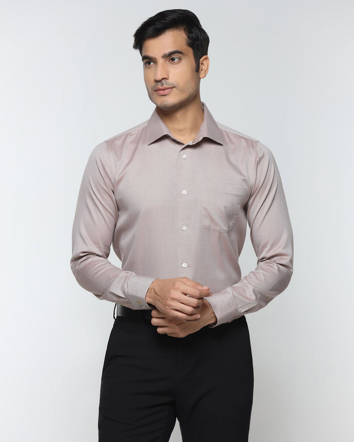 Luxe Formal Ochre Textured Shirt - Thyme