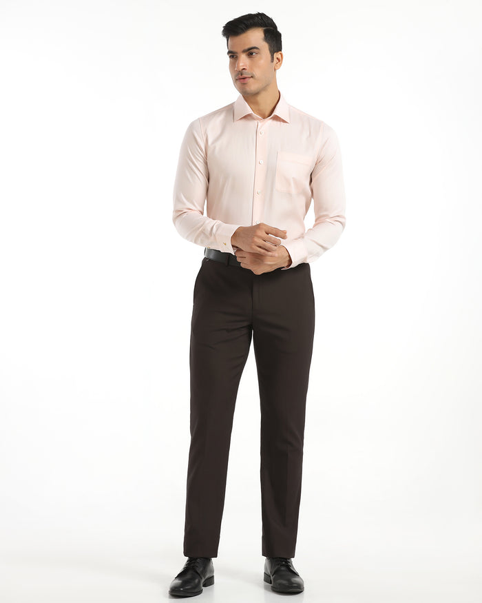 Luxe Formal Peach Textured Shirt - Thyme