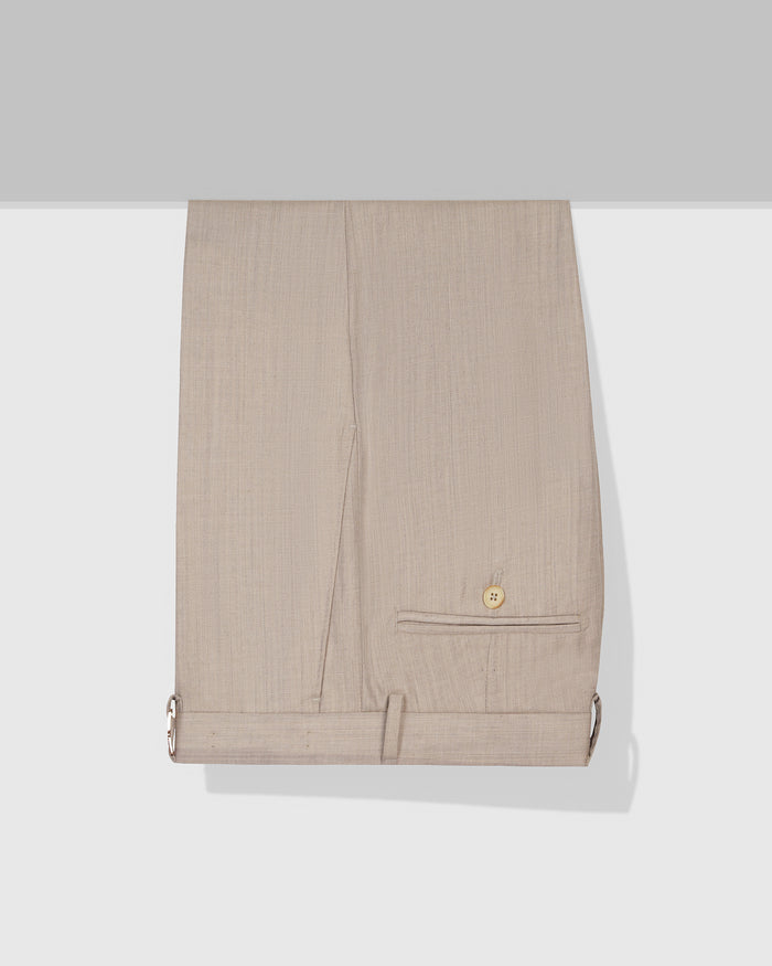 Luxe Linen Slim Comfort B-95 Formal Mouse Solid Trouser - Azzaro