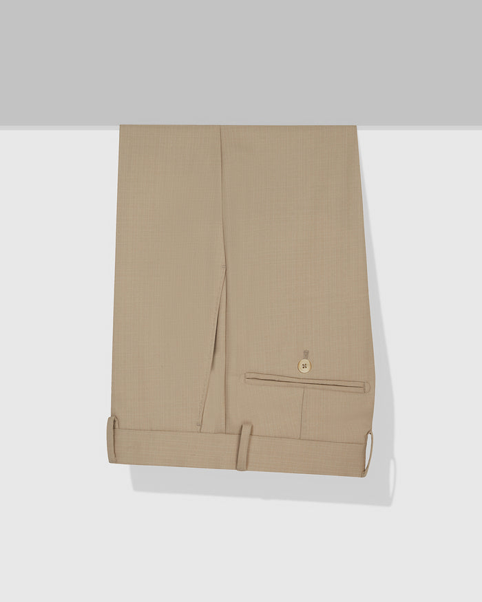 Luxe Slim Comfort B-95 Formal Beige Textured Trouser - Chanel