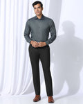 Luxe Slim Comfort B-95 Formal Black Textured Trouser - Chanel