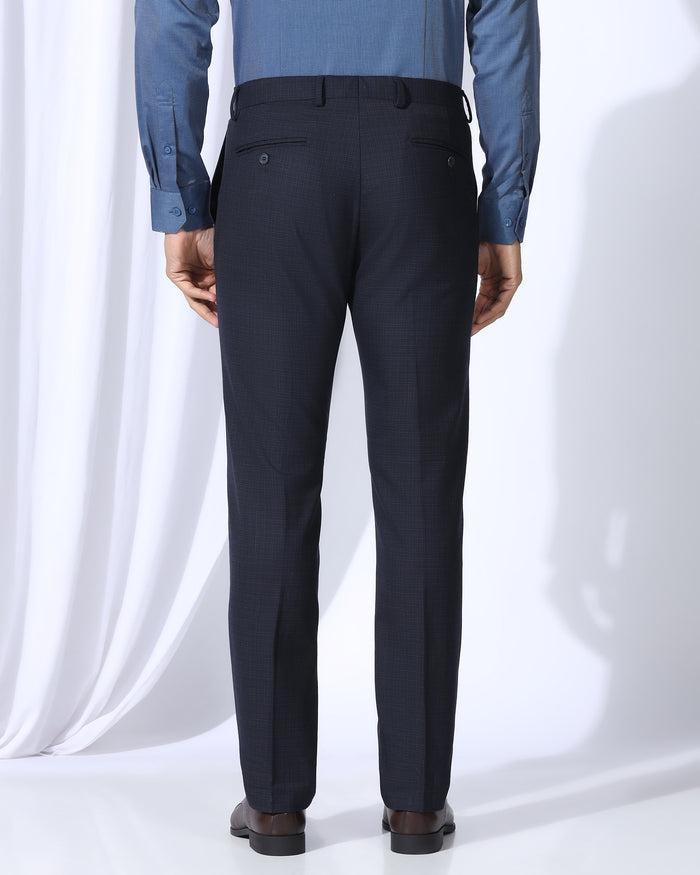 Luxe Slim Comfort B-95 Formal Navy Textured Trouser - Chanel