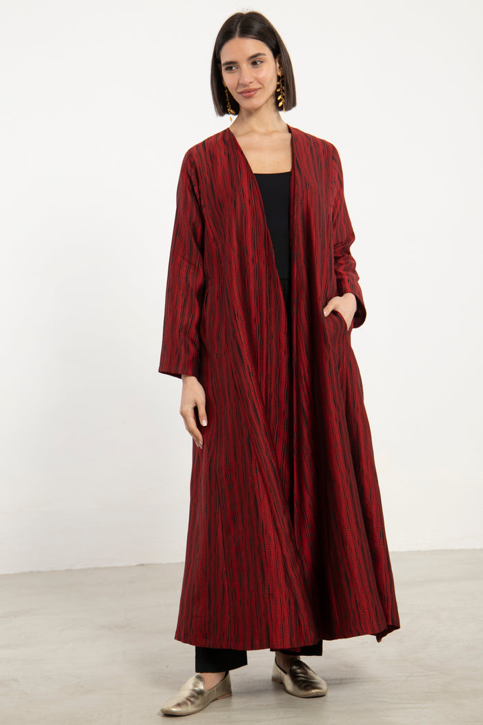 Malaki Cotton Silk Red Coat
