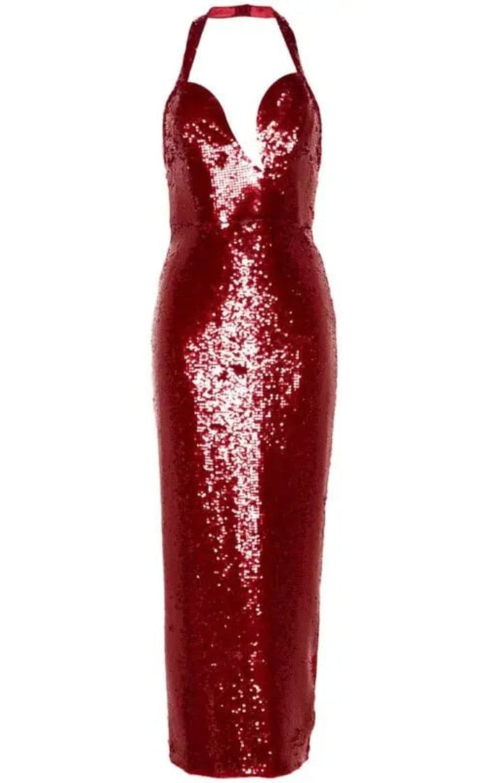 New Arrivals Manon Red Sequin gown