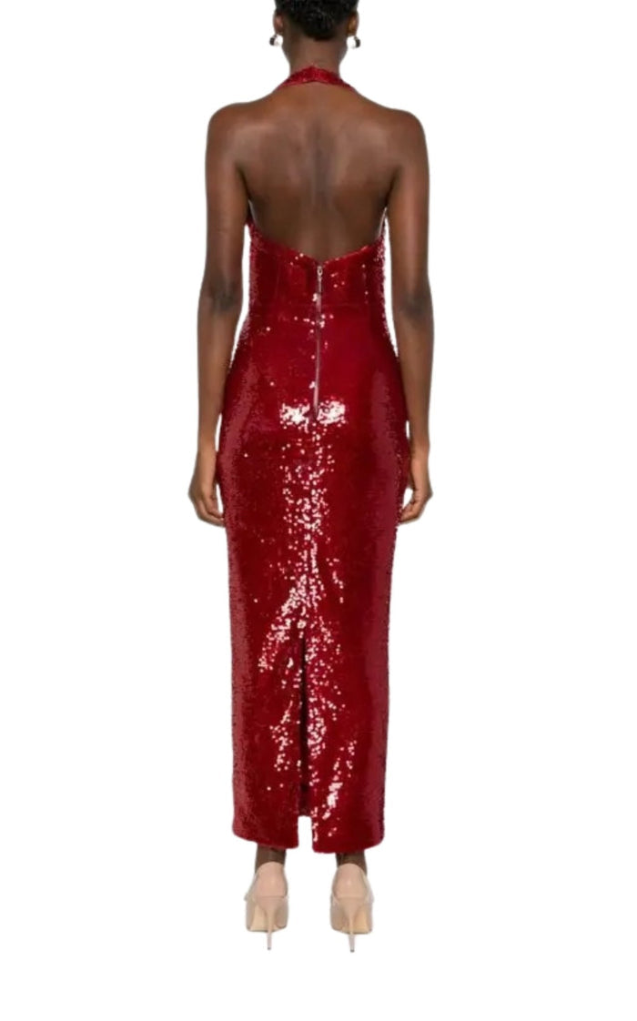 New Arrivals Manon Red Sequin gown