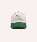 Mayumi Y. for Drake’s Ecru and Green Cotton Twill Baseball Cap