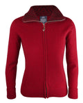 Red jacket with a zipper on a white background