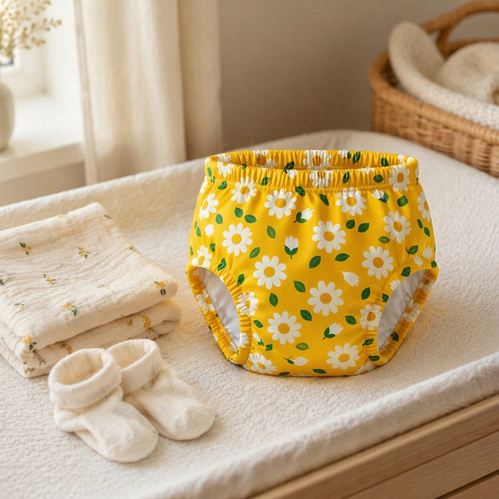 Mimi Potty Training Pants | Daisy Chain | Blossom | Bamboo-Cotton, Pull-Up, Semi-Waterproof | 9M-4Y