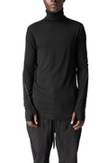 Modal cashmere turtle neck top, Black