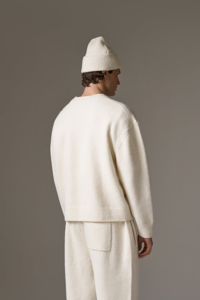 MONOGRAM KNITTED CREW - OFF WHITE